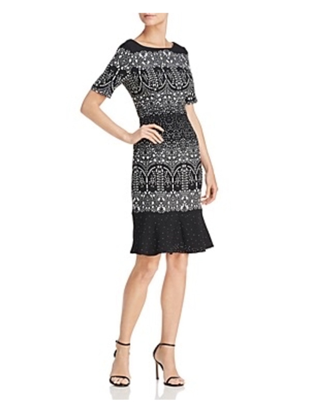 Adrianna Papell Lace Print Cocktail Dress Quiet Luxury Old Money Bridgerton